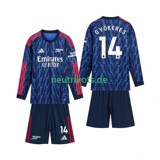 Fußballtrikot Arsenal Gyokeres 14 Kinder Auswärts 2025-2026 Langarm