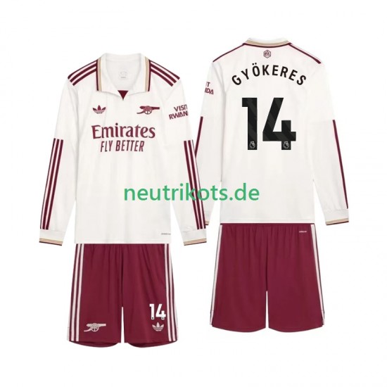 Fußballtrikot Arsenal Gyokeres 14 Kinder Ausweich 2025-2026 Langarm