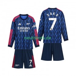 Fußballtrikot Arsenal Saka 7 Kinder Auswärts 2025-2026 Langarm