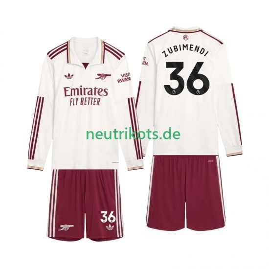 Fußballtrikot Arsenal Zubimendi 36 Kinder Ausweich 2025-2026 Langarm