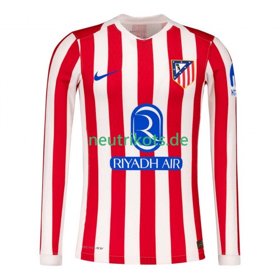 Fußballtrikot Atlético Madrid Herren Heim 2025-2026 Langarm