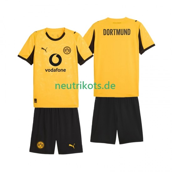 Fußballtrikot Borussia Dortmund Cup Kinder Heim 2025-2026 Kurzarm