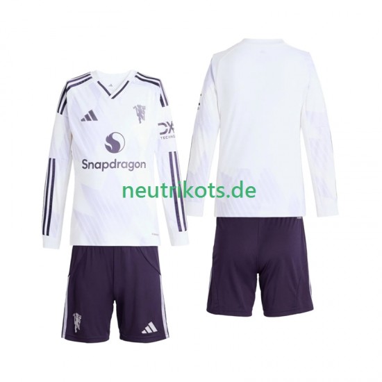 Fußballtrikot Manchester United Kinder Auswärts 2025-2026 Langarm