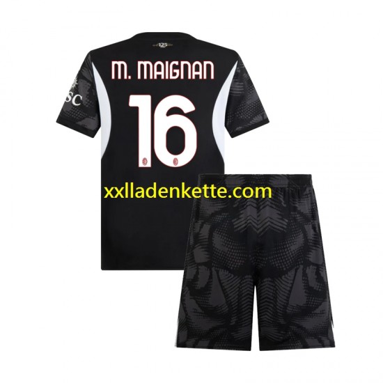 Fußballtrikot AC Mailand Mike Maignan 16 Torwart Kinder Heim 2024-2025 Kurzarm