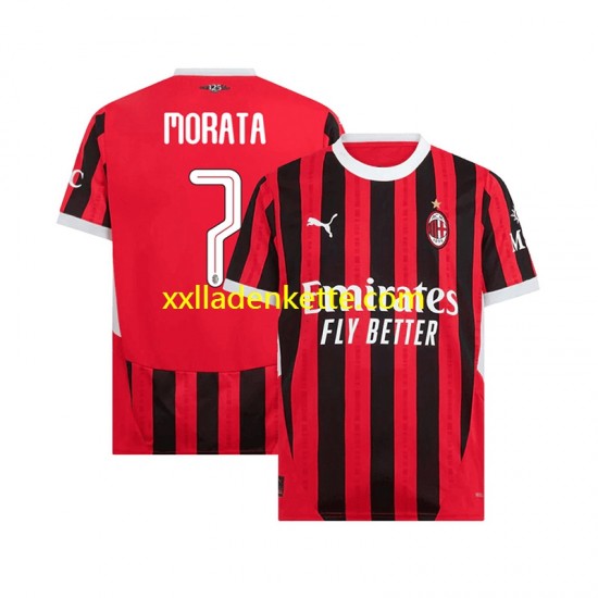 Fußballtrikot AC Mailand UCL Font MORATA 7 Herren Heim 2024-2025 Kurzarm