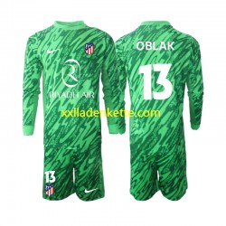 Fußballtrikot Atlético Madrid Jan Oblak 13 Torwart Kinder Auswärts 2024-2025 Langarm