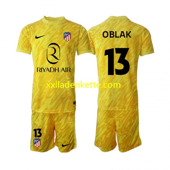 Fußballtrikot Atlético Madrid Jan Oblak 13 Torwart Kinder Ausweich 2024-2025 Kurzarm