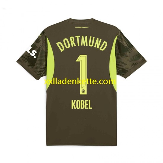 Fußballtrikot Borussia Dortmund Gregor Kobel 1 Torwart Herren Auswärts 2024-2025 Kurzarm