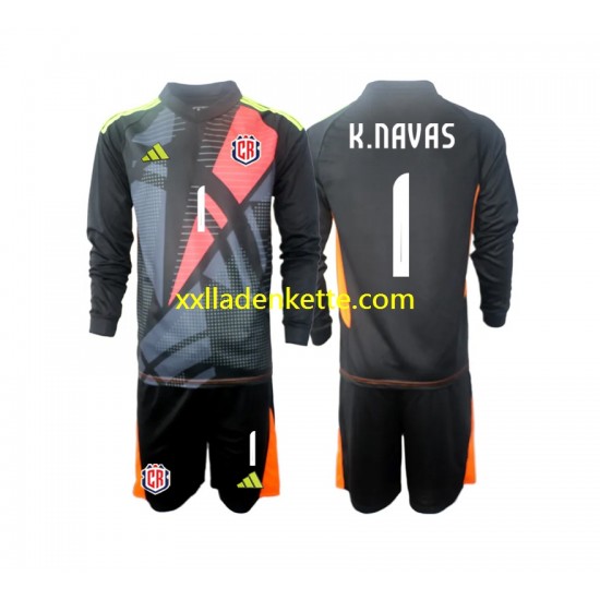 Fußballtrikot Costa Rica Keylor Navas 1 Torwart Kinder Ausweich 2024 Langarm