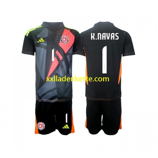 Fußballtrikot Costa Rica Keylor Navas 1 Torwart Kinder Ausweich 2024 Kurzarm
