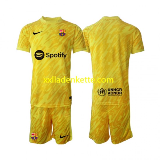 Fußballtrikot FC Barcelona Torwart Kinder Auswärts 2024-2025 Kurzarm