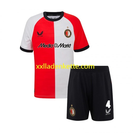 Fußballtrikot Feyenoord Rotterdam Lutsharel Geertruida 4 Kinder Heim 2024-2025 Kurzarm