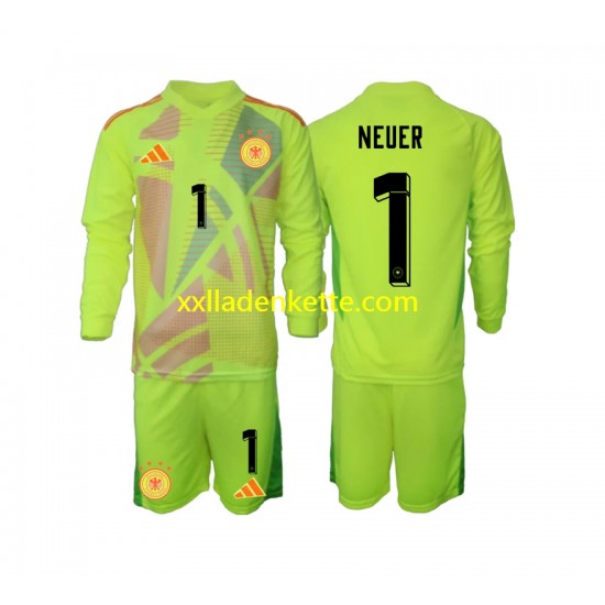 Fußballtrikot Deutschland Manuel Neuer 1 Torwart Kinder Auswärts Euro 2024 Langarm