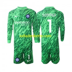 Fußballtrikot Inter Mailand Yann Sommer 1 Torwart Kinder Heim 2024-2025 Langarm