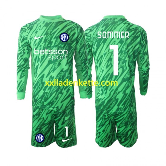Fußballtrikot Inter Mailand Yann Sommer 1 Torwart Kinder Heim 2024-2025 Langarm