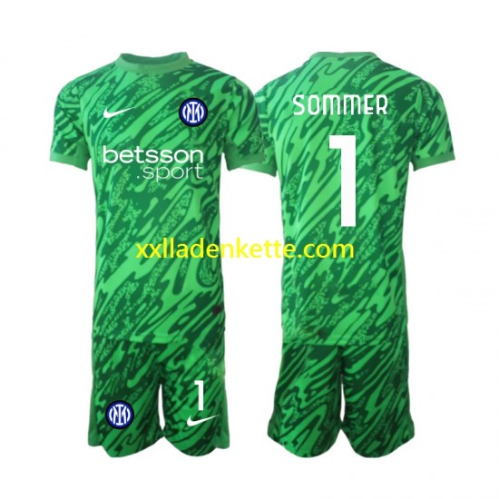 Fußballtrikot Inter Mailand Yann Sommer 1 Torwart Kinder Heim 2024-2025 Kurzarm