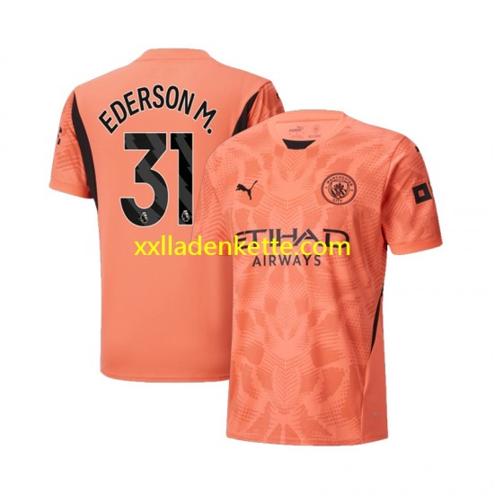 Fußballtrikot Manchester City Ederson M 31 Torwart Herren Auswärts 2024-2025 Kurzarm