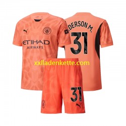 Fußballtrikot Manchester City Ederson M 31 Torwart Kinder Auswärts 2024-2025 Kurzarm