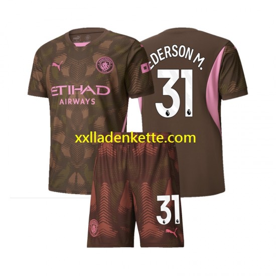 Fußballtrikot Manchester City Ederson M 31 Torwart Kinder Heim 2024-2025 Kurzarm