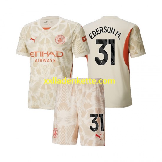 Fußballtrikot Manchester City Ederson M 31 Torwart Kinder Ausweich 2024-2025 Kurzarm