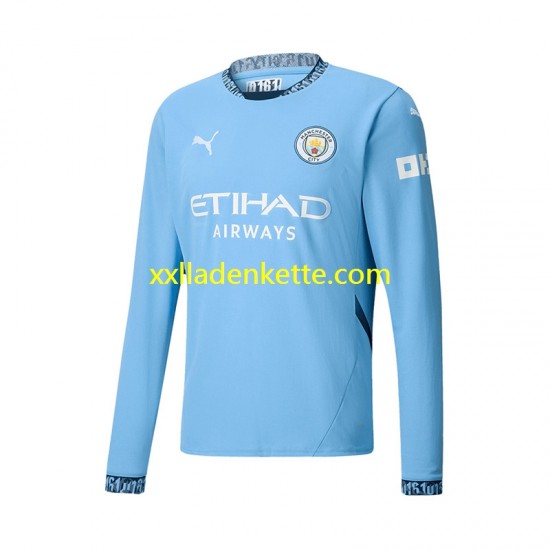 Fußballtrikot Manchester City Herren Heim 2024-2025 Langarm