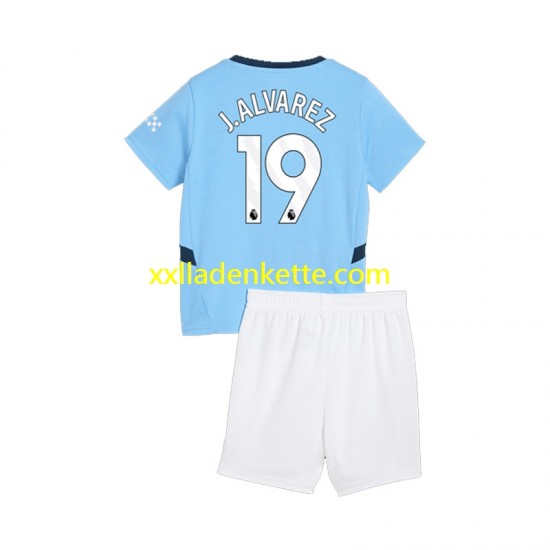 Fußballtrikot Manchester City Julian Alvarez 19 Kinder Heim 2024-2025 Kurzarm