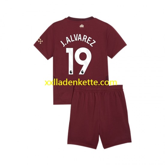 Fußballtrikot Manchester City Julian Alvarez 19 Kinder Ausweich 2024-2025 Kurzarm