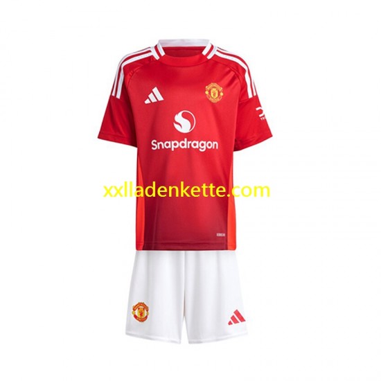 Fußballtrikot Manchester United Kinder Heim 2024-2025 Kurzarm