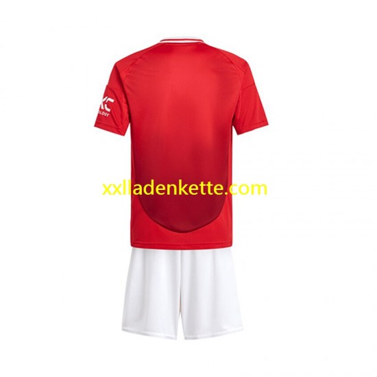 Fußballtrikot Manchester United Kinder Heim 2024-2025 Kurzarm