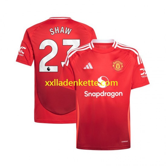 Fußballtrikot Manchester United Luke Shaw 23 Herren Heim 2024-2025 Kurzarm