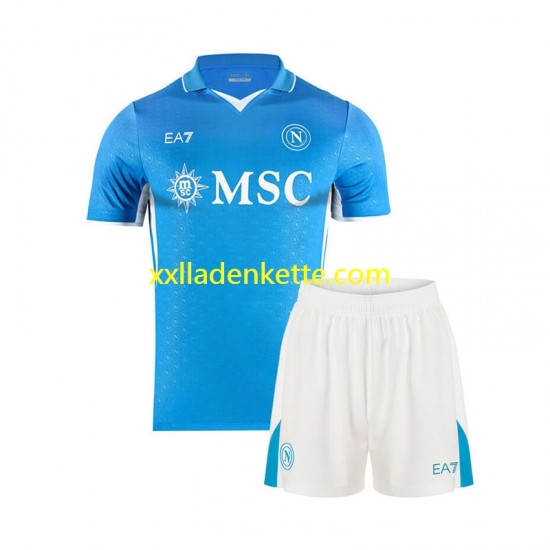 Fußballtrikot SSC Neaples Kinder Heim 2024-2025 Kurzarm