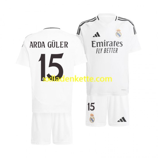 Fußballtrikot Real Madrid Arda Guler 15 Kinder Heim 2024-2025 Kurzarm