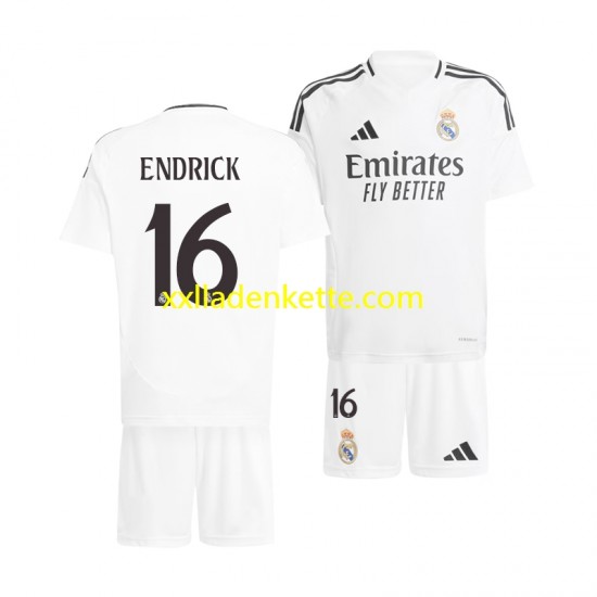 Fußballtrikot Real Madrid ENDRICK 16 Kinder Heim 2024-2025 Kurzarm