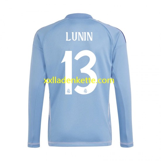 Fußballtrikot Real Madrid Andriy Lunin 13 Torwart Herren Heim 2024-2025 Langarm