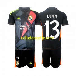 Fußballtrikot Real Madrid Andriy Lunin 13 Torwart Kinder Auswärts 2024-2025 Kurzarm
