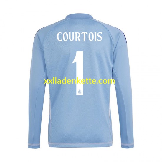 Fußballtrikot Real Madrid Thibaut Courtois 1 Torwart Herren Heim 2024-2025 Langarm