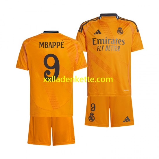 Fußballtrikot Real Madrid Kylian Mbappé 9 Kinder Auswärts 2024-2025 Kurzarm
