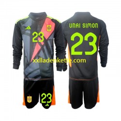 Fußballtrikot Spanien Unai Simon 23 Torwart Kinder Auswärts Euro 2024 Langarm