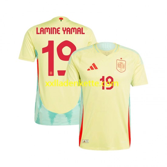 Fußballtrikot Spanien LAMINE YAMAL 19 Herren Auswärts Euro 2024 Kurzarm