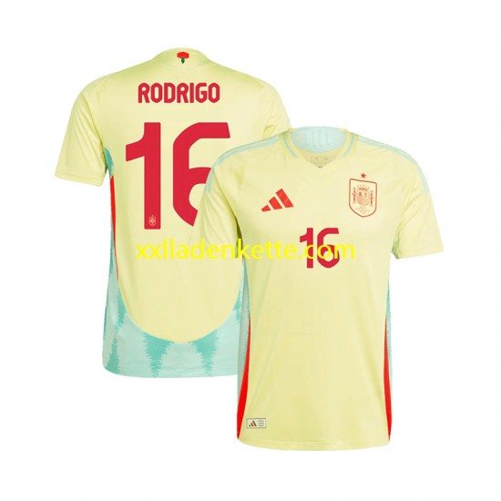 Fußballtrikot Spanien RODRIGO 16 Herren Auswärts Euro 2024 Kurzarm