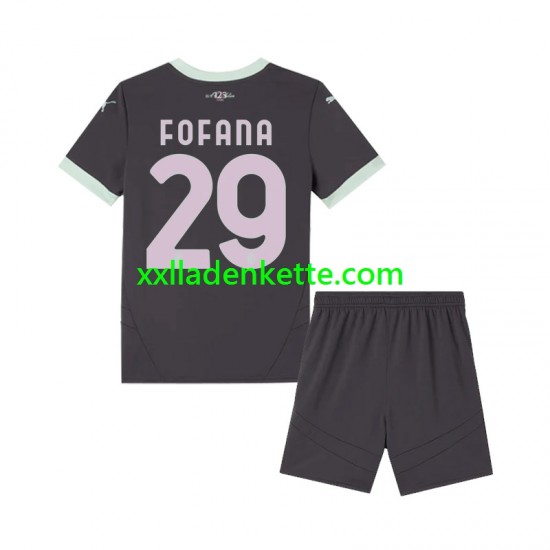 Fußballtrikot AC Mailand Fofana 29 Kinder Ausweich 2024-2025 Kurzarm