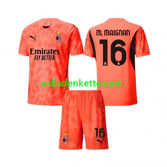 Fußballtrikot AC Mailand Mike Maignan 16 Torwart Kinder Viertes 2024-2025 Kurzarm