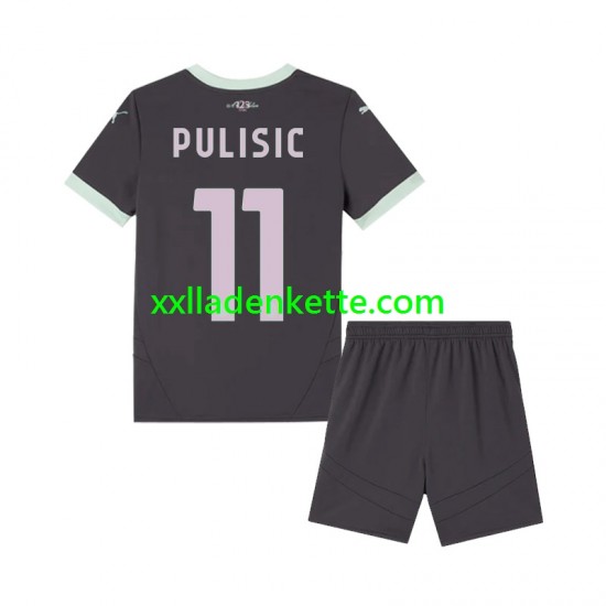 Fußballtrikot AC Mailand Pulisic 11 Kinder Ausweich 2024-2025 Kurzarm