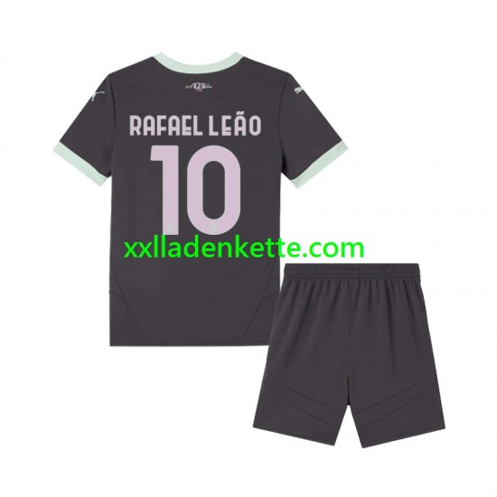 Fußballtrikot AC Mailand Rafael Leao 10 Kinder Ausweich 2024-2025 Kurzarm