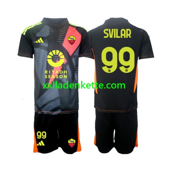 Fußballtrikot AS Rom Mile Svilar 99 Torwart Kinder Heim 2024-2025 Kurzarm