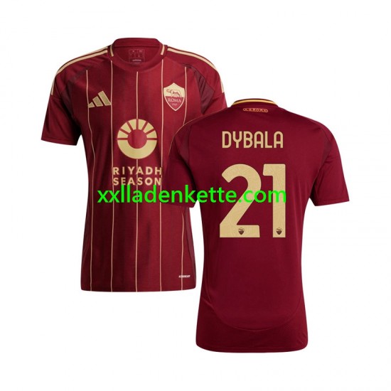 Fußballtrikot AS Rom Paulo Dybala 21 Herren Heim 2024-2025 Kurzarm