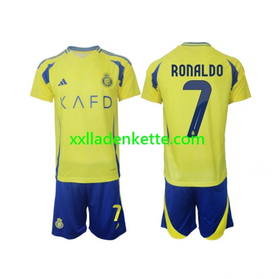 Fußballtrikot Al Nassr Cristiano Ronaldo 7 Kinder Heim 2024-2025 Kurzarm