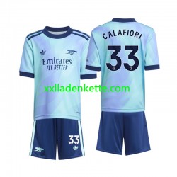 Fußballtrikot Arsenal Calafiori 33 Kinder Ausweich 2024-2025 Kurzarm