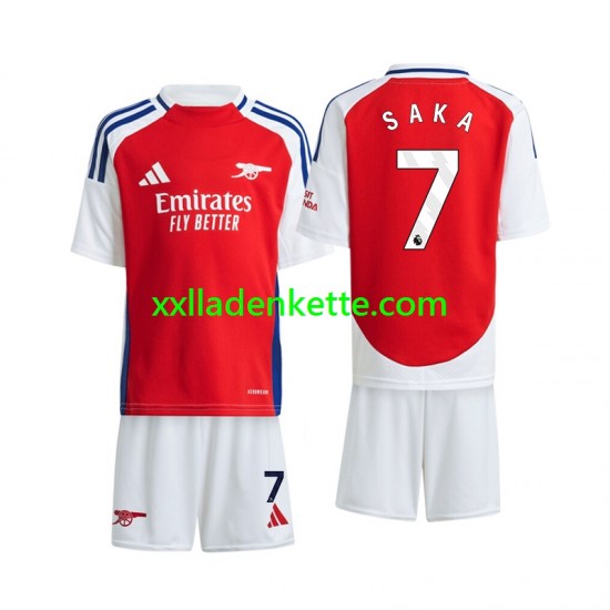 Fußballtrikot Arsenal Saka 7 Kinder Heim 2024-2025 Kurzarm