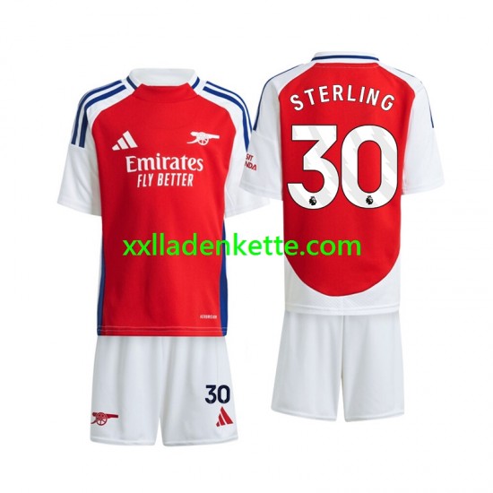 Fußballtrikot Arsenal Sterling 30 Kinder Heim 2024-2025 Kurzarm